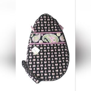 Vera Bradley Pink Elephants Shoulder Bag Tennis Racquet Cover Case Bag ~Retired
